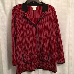 Red Misook brand sweater/jacket